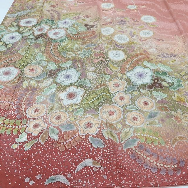 百華Y5788 新品 仕付け糸付 吉野一廉落款 辻が花 トールサイズ 着物 正絹 手縫い仕立て 訪問着