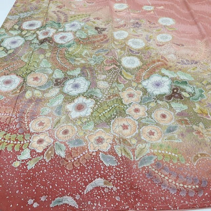 百華Y5788 新品 仕付け糸付 吉野一廉落款 辻が花 トールサイズ 着物 正絹 手縫い仕立て 訪問着