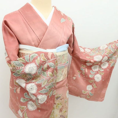 百華Y5788 新品 仕付け糸付 吉野一廉落款 辻が花 トールサイズ 着物 正絹 手縫い仕立て 訪問着