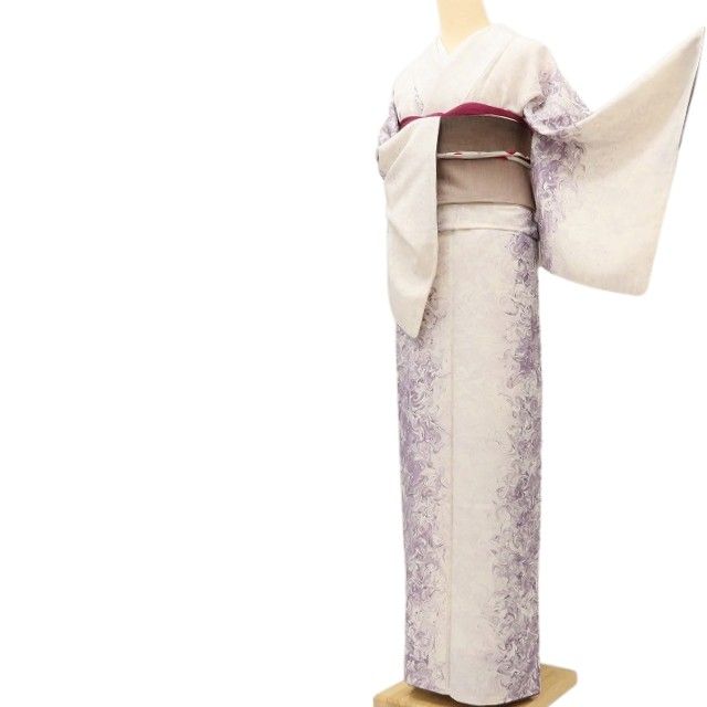百華Y5791 美品 墨流し 着物 正絹 手縫い仕立て 小紋
