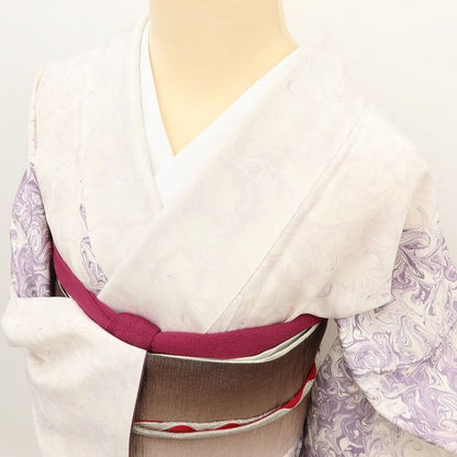 百華Y5791 美品 墨流し 着物 正絹 手縫い仕立て 小紋