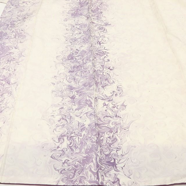 百華Y5791 美品 墨流し 着物 正絹 手縫い仕立て 小紋