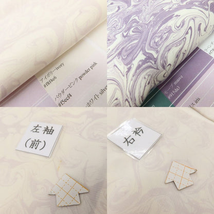 百華Y5791 美品 墨流し 着物 正絹 手縫い仕立て 小紋