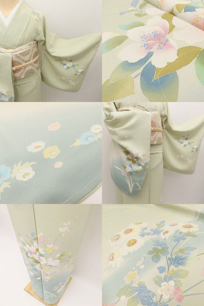 百華Y5793 新品 仕付け糸付 着物 正絹 手縫い仕立て 訪問着