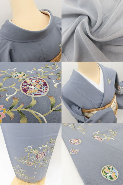 百華Y5794 新品 仕付け糸付 本加賀友禅 松井眞夫落款 Sサイズ 着物 正絹 手縫い仕立て 訪問着　