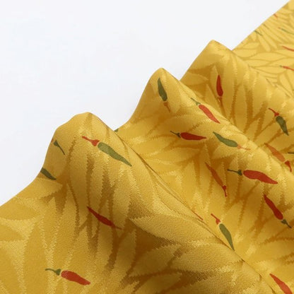 百華Y5797 新品 仕付け糸付 半襟付 唐辛子 菊 袖無双 単衣 正絹 手縫い仕立て 長襦袢