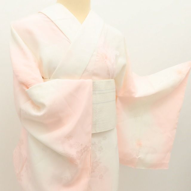 百華Y5798 美品未着用 仕付け糸付 半襟付 袖無双 着物 正絹 手縫い仕立て 長襦袢