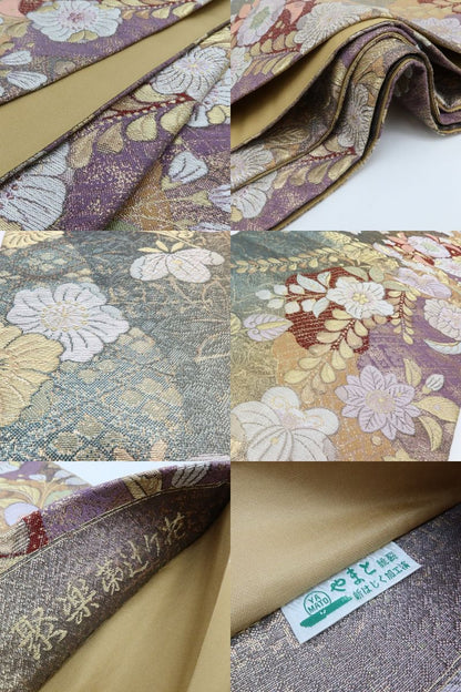 百華Y5800 新品 仕付け糸付 やまと誂製 辻が花 着物 正絹 袋帯