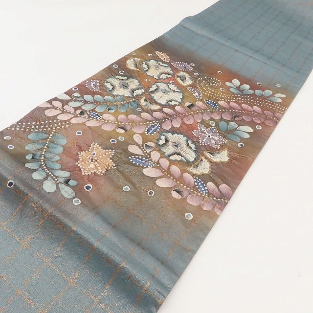 百華Y5801 美品 辻が花 作家物落款 着物 正絹 袋帯