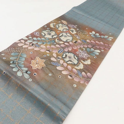 百華Y5801 美品 辻が花 作家物落款 着物 正絹 袋帯
