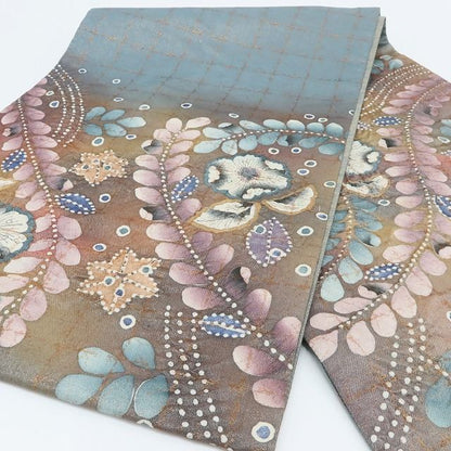 百華Y5801 美品 辻が花 作家物落款 着物 正絹 袋帯