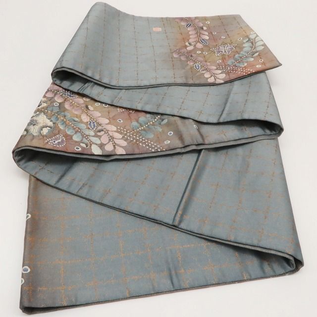 百華Y5801 美品 辻が花 作家物落款 着物 正絹 袋帯