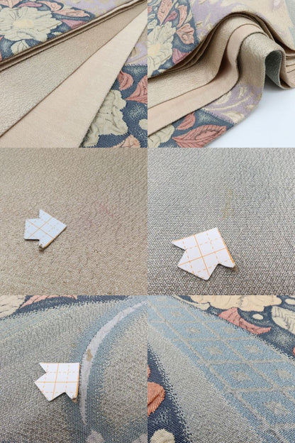 百華Y5802 美品 辻が花 着物 正絹 袋帯