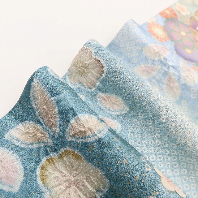百華Y5805 美品 絞り 雪輪 着物 正絹 手縫い仕立て 訪問着　