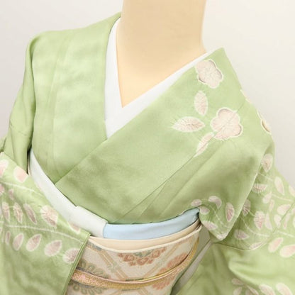 百華Y5805 美品 絞り 雪輪 着物 正絹 手縫い仕立て 訪問着　