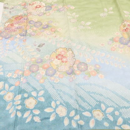 百華Y5805 美品 絞り 雪輪 着物 正絹 手縫い仕立て 訪問着　