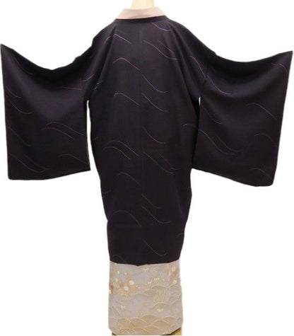 百華Y5809 新品 仕付け糸付 着物 正絹 ロング丈 道行コート