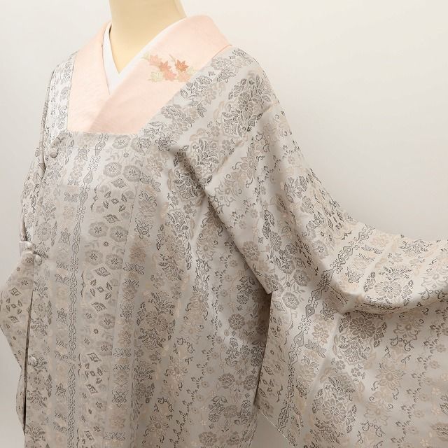 百華Y5810 新品 仕付け糸付 着物 正絹 手縫い仕立て ロング丈 道行コート