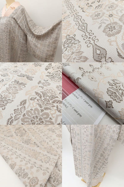 百華Y5810 新品 仕付け糸付 着物 正絹 手縫い仕立て ロング丈 道行コート