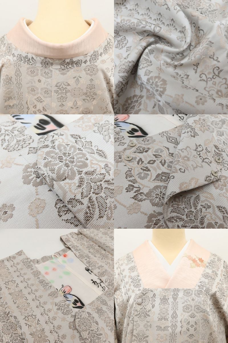 百華Y5810 新品 仕付け糸付 着物 正絹 手縫い仕立て ロング丈 道行コート
