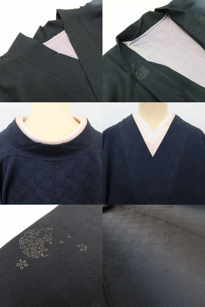 百華Y5811 美品 縦暈し 桜 雪輪 市松 着物 正絹 ロング丈 道中着