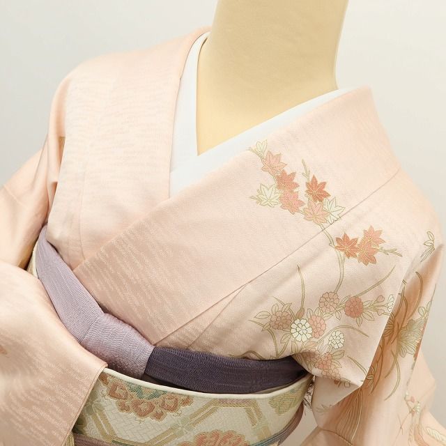 百華Y5812 美品 京友禅 一つ紋 金駒刺繡 着物 正絹 手縫い仕立て 訪問着