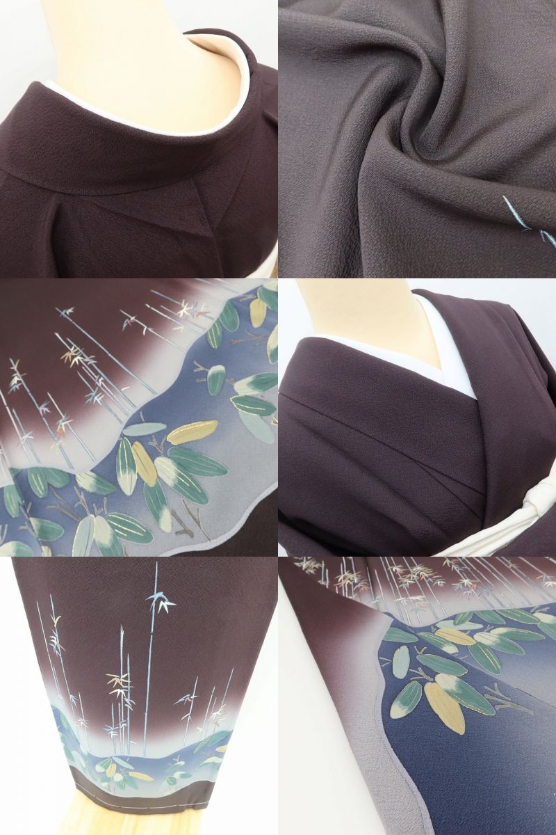 百華Y5819 新品 仕付け糸付 草野一騎落款 ワイドサイズ 着物 正絹 手縫い仕立て 訪問着