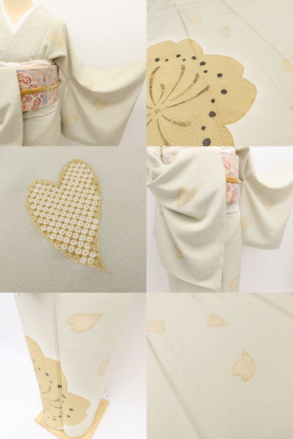百華Y5820 新品 仕付け糸付 桜 着物 正絹 手縫い仕立て 訪問着