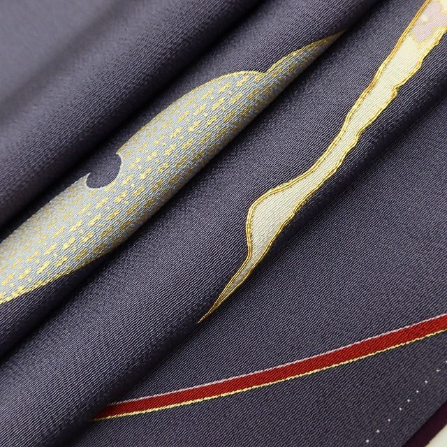 百華Y5821 美品未着用 仕付け糸付 作家物落款 鶴 金駒刺繍 着物 正絹 手縫い仕立て 訪問着