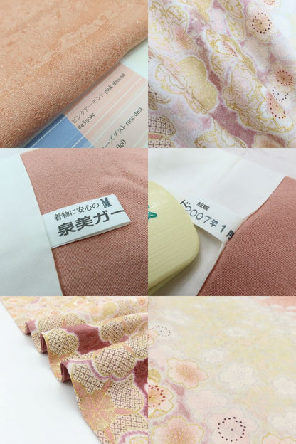 百華Y5823 美品 青柳謹製 紋麗舎 落款 金駒刺繍 着物 桜 正絹 手縫い仕立て 訪問着