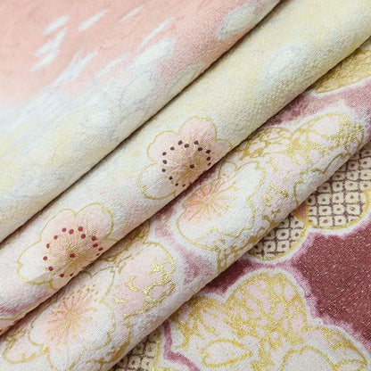 百華Y5823 美品 青柳謹製 紋麗舎 落款 金駒刺繍 着物 桜 正絹 手縫い仕立て 訪問着