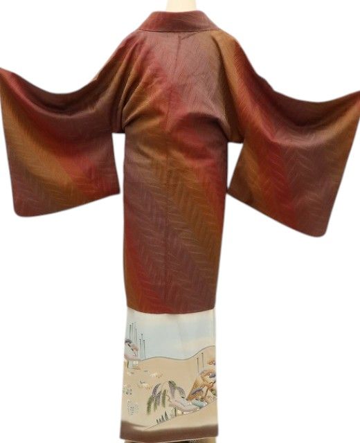 百華Y5824 美品 着物 正絹 手縫い仕立て 道中着