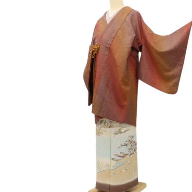 百華Y5824 美品 着物 正絹 手縫い仕立て 道中着