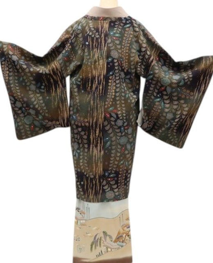 百華Y5825 美品 着物 正絹 手縫い仕立て 道行コート