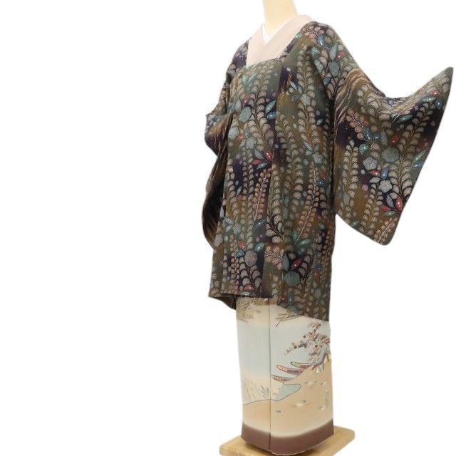 百華Y5825 美品 着物 正絹 手縫い仕立て 道行コート