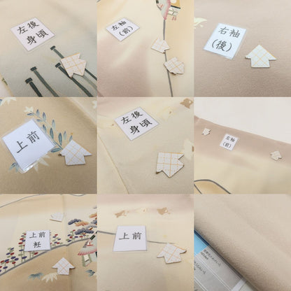 百華Y5827 一つ紋 着物 本加賀友禅 能川光陽落款 着物 正絹 手縫い仕立て 訪問着