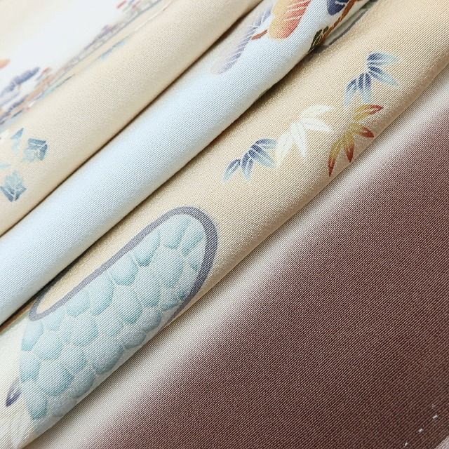 百華Y5827 一つ紋 着物 本加賀友禅 能川光陽落款 着物 正絹 手縫い仕立て 訪問着