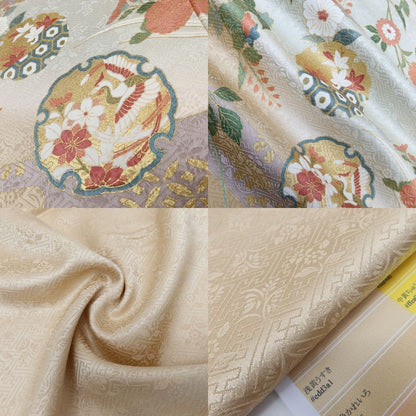 百華Y5828 新品 仕付け糸付 一つ紋 雪輪 着物 正絹 手縫い仕立て 訪問着
