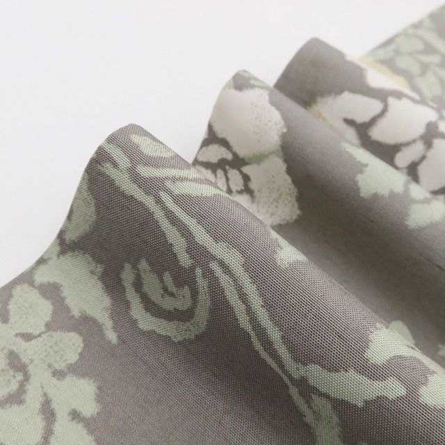 百華Y5829 美品 牡丹唐草 作家物落款 着物 正絹 手縫い仕立て 紬