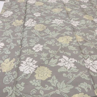 百華Y5829 美品 牡丹唐草 作家物落款 着物 正絹 手縫い仕立て 紬