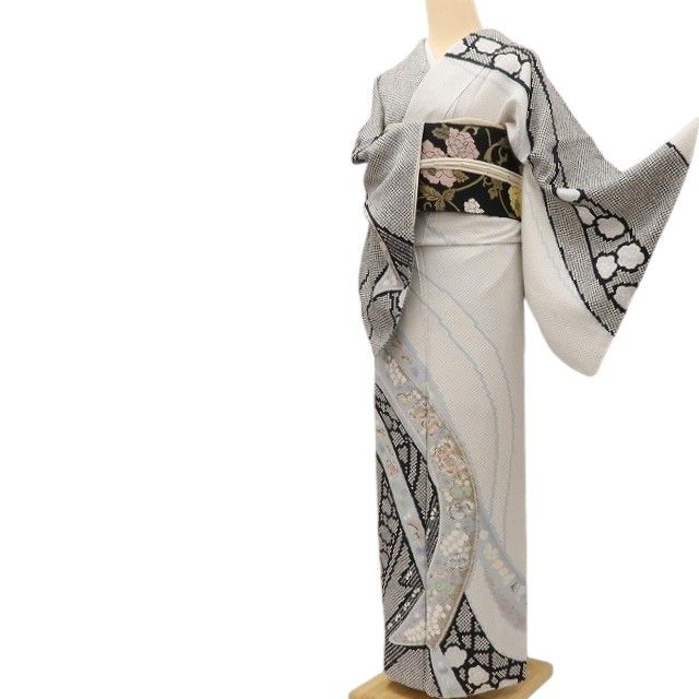 百華Y5830 新品 仕付け糸付 辻が花 着物 正絹 手縫い仕立て 訪問着