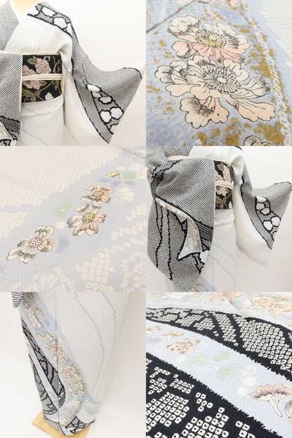 百華Y5830 新品 仕付け糸付 辻が花 着物 正絹 手縫い仕立て 訪問着