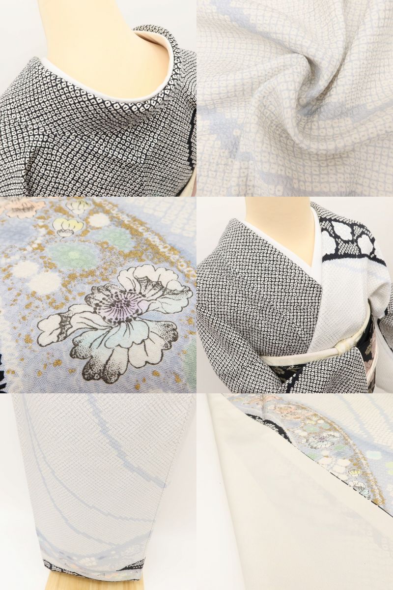 百華Y5830 新品 仕付け糸付 辻が花 着物 正絹 手縫い仕立て 訪問着