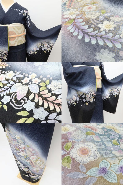 百華Y5832 新品 仕付け糸付 辻が花 着物 正絹 手縫い仕立て 訪問着