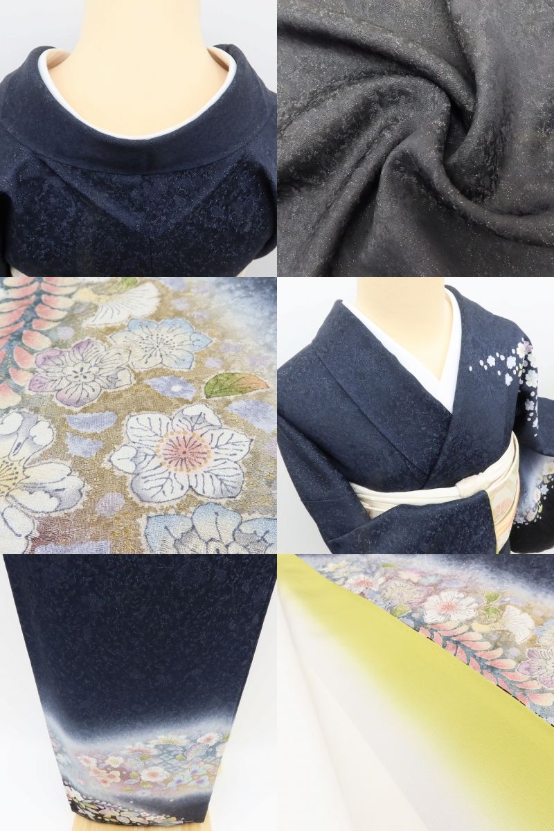 百華Y5832 新品 仕付け糸付 辻が花 着物 正絹 手縫い仕立て 訪問着
