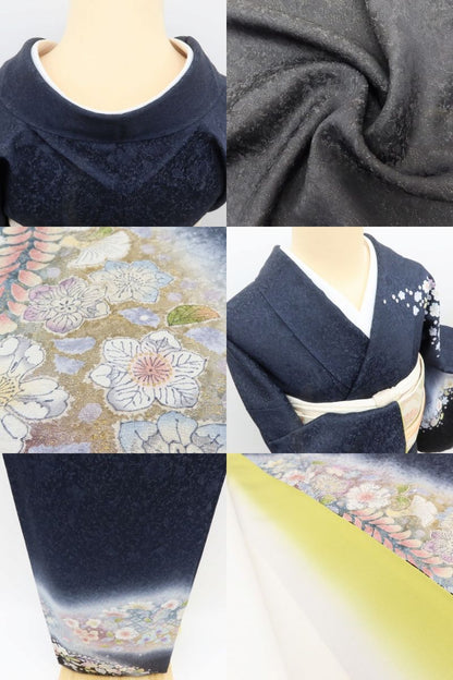 百華Y5832 新品 仕付け糸付 辻が花 着物 正絹 手縫い仕立て 訪問着