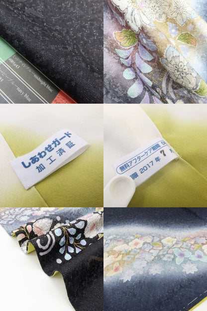 百華Y5832 新品 仕付け糸付 辻が花 着物 正絹 手縫い仕立て 訪問着